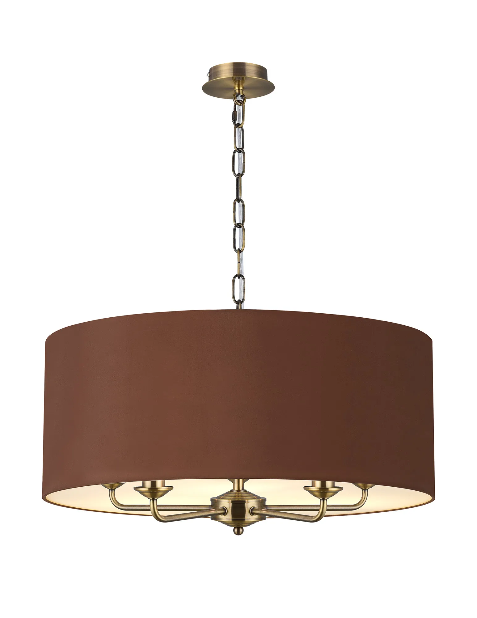 DK0665  Banyan 60cm 5 Light Pendant Antique Brass; Raw Cocoa/Grecian Bronze